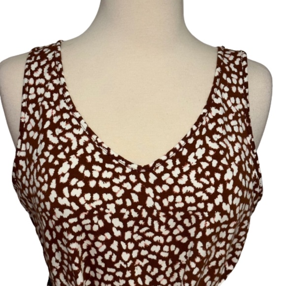 APT. 9 Cinch-Waist Fit & Flare Midi Dress Spandex Brown Animal Print Small - Picture 4 of 8